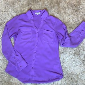 Express Purple Portofino Button Up Blouse Size S